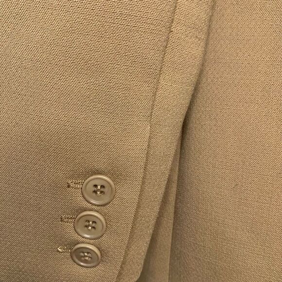 Smythe Skinny Lapel Wool Coat Mid Length Button Closure Size 6 Camel - Picture 8 of 11